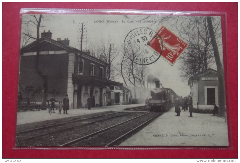 Cp Loire La Gare Vue Interieure - Loire Sur Rhone