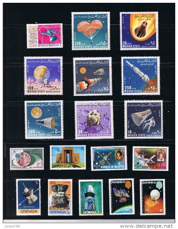 Space Large MNH Collection 67 X Spaceship, Sputnik, Rocket, Cosmonauts,.. WW Etc - Collections