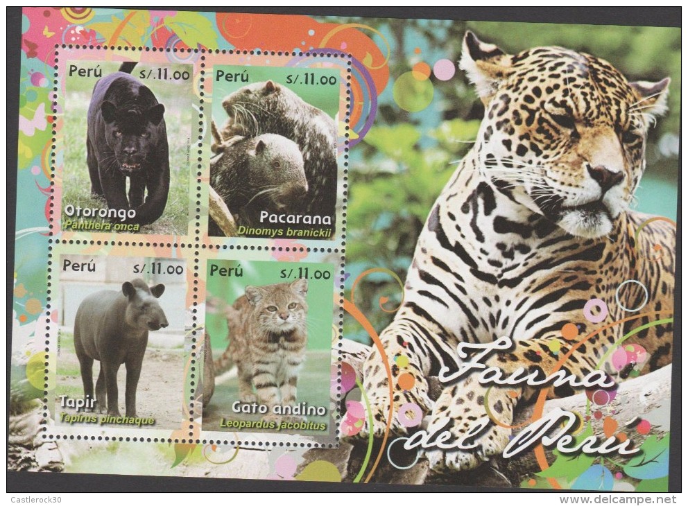 RO) 2014 PERU, JUNGLE ANIMALS, FAUNA, SOUVENIR MNH - Peru