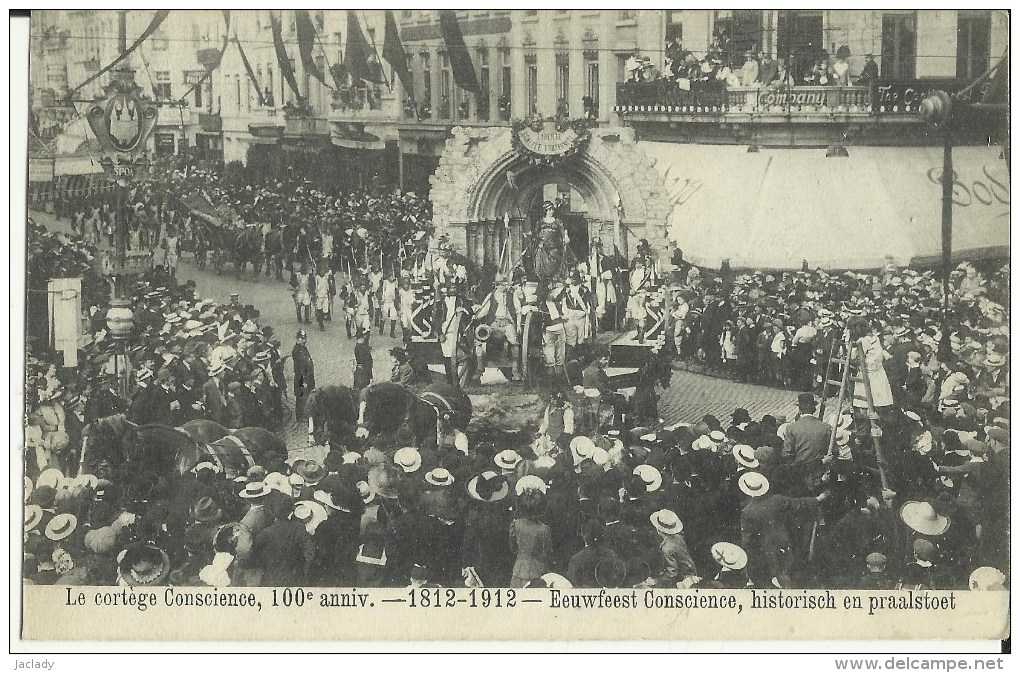 Le Cortège Conscience,100e Anniv. - 1812- 1912 - Eeuwfeest Conscience, Historich En Praalstoet. (2 Scans) - Sint-Amands