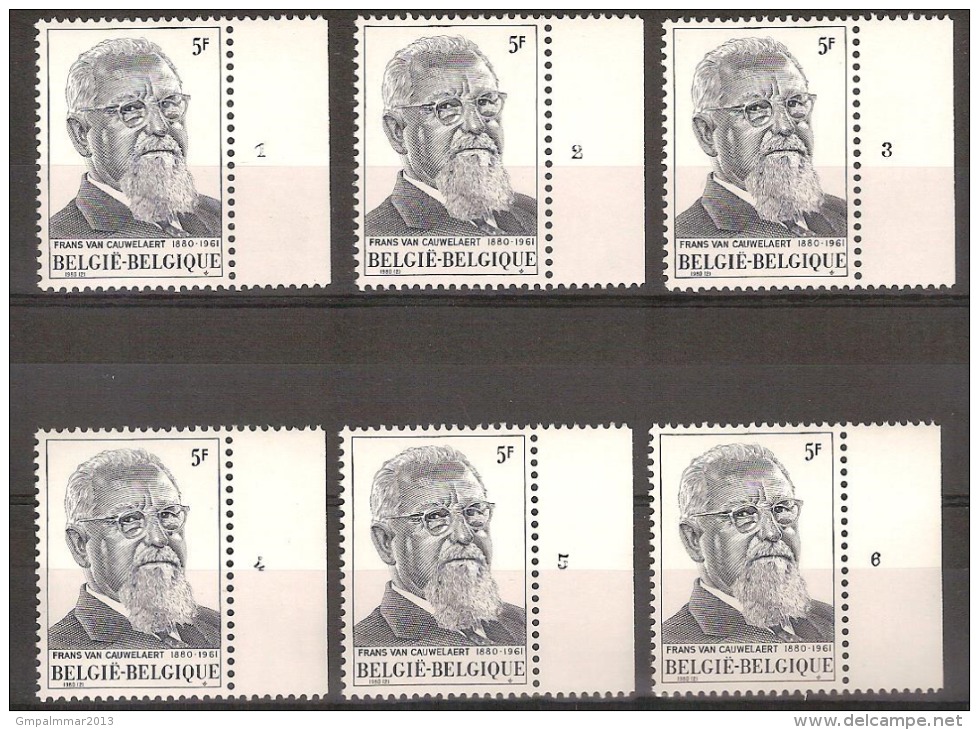 Nr. 1965 ** MNH In Komplete Set Van 6 Plaatnummers En Allen In SUPER DE LUXE  - Staat ! Inzet Aan 5 € ! - 1971-1980