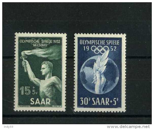 - SARRE 1947/56 . TIMBRES DES J.O.  1952 . NEUFS SANS CHARNIERE . - Sommer 1952: Helsinki