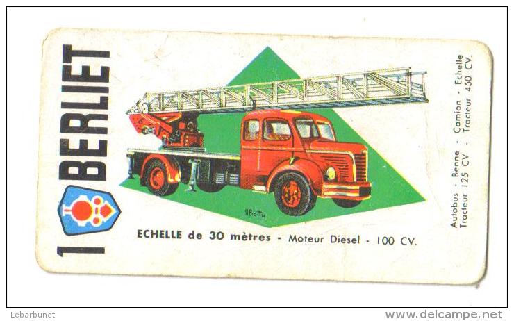 Carton Publicitaire "Berliett" (6 Modèles échelle De 30mètres-tracreur Tous Terrains-Autobus) - Altri & Non Classificati