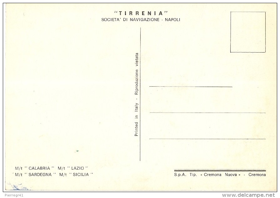 CPA-1960-PAQUEBOT-CIE TIRRENIA- Le SICILIA- ETAT COURANT - Paquebots