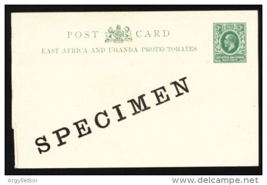 EAST AFRICA 3c SPECIMEN POSTCARD GEORGE V - Protectoraten Van Oost-Afrika En Van Oeganda