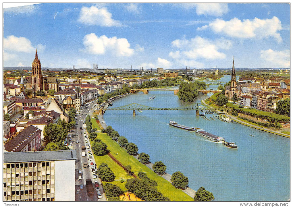 Zs52243 Germany Frankfurt Main Church Bridges Boat Ships Tug - Remorqueurs