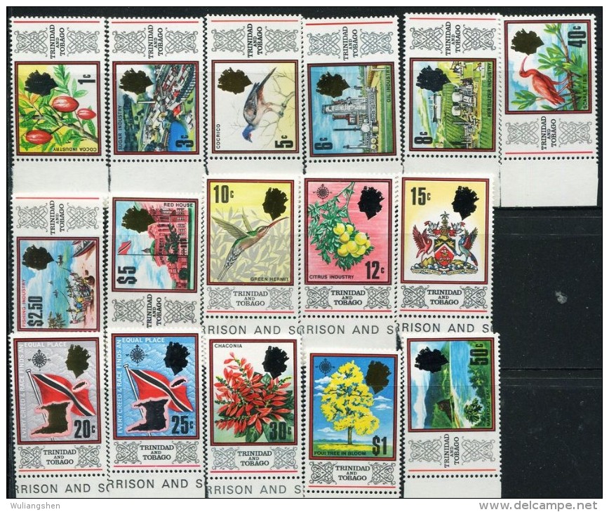 GN0899 Trinidad And Tobago 1969 Birds Flag Map Coffee Trees 16v MNH - Trinité & Tobago (...-1961)