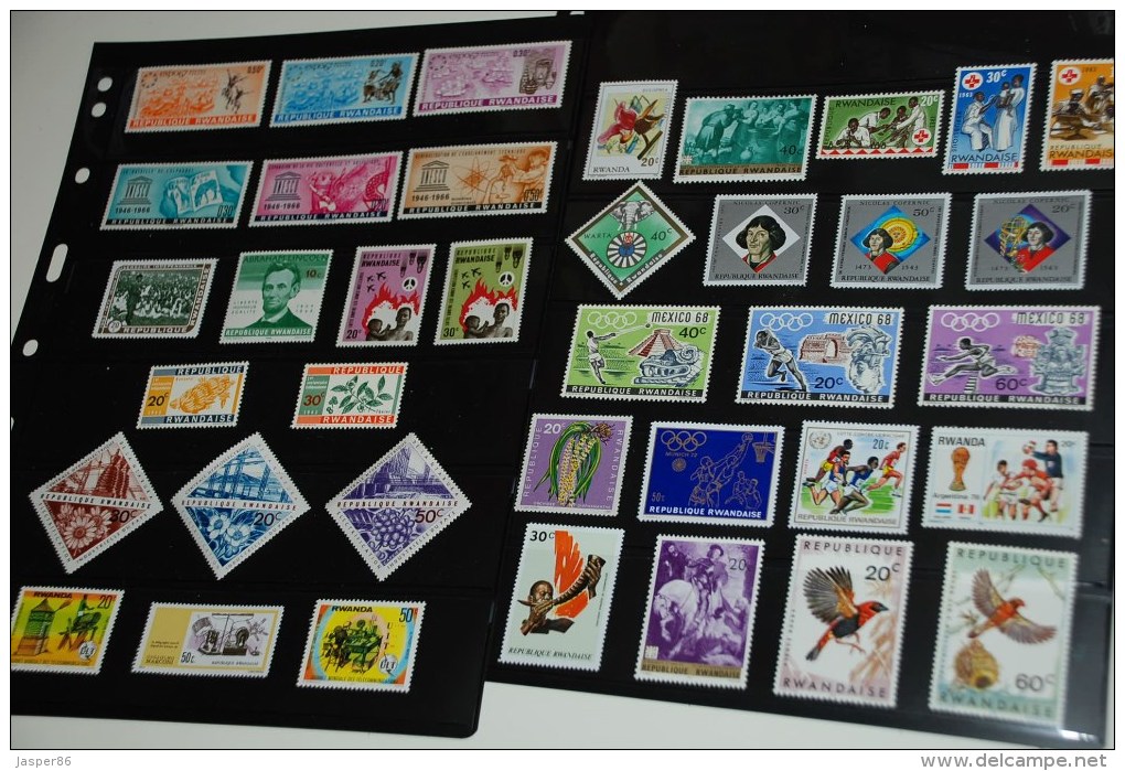 Rwanda 38 X MNH Collection Olympics '68, Copernicus, Lincoln, Soccer, Birds Etc - Sammlungen