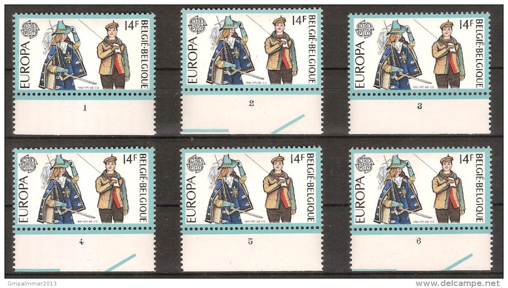 Nr. 2007 ** MNH In Komplete Set Van 6 Plaatnummers En Allen In SUPER DE LUXE  - Staat ! Inzet Aan 5 € ! - 1981-1990