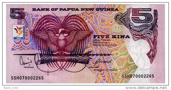 PAPUA NEW GUINEA 5 KINA 2007 COMMEMORATIVE Pick 34 Unc - Papua New Guinea