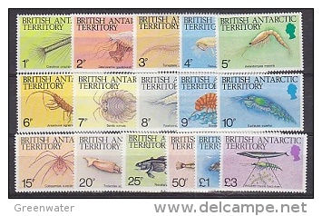 British Antarctic Territory 1984 Marine Life / Definitives 16v ** Mnh (22555) - Unused Stamps