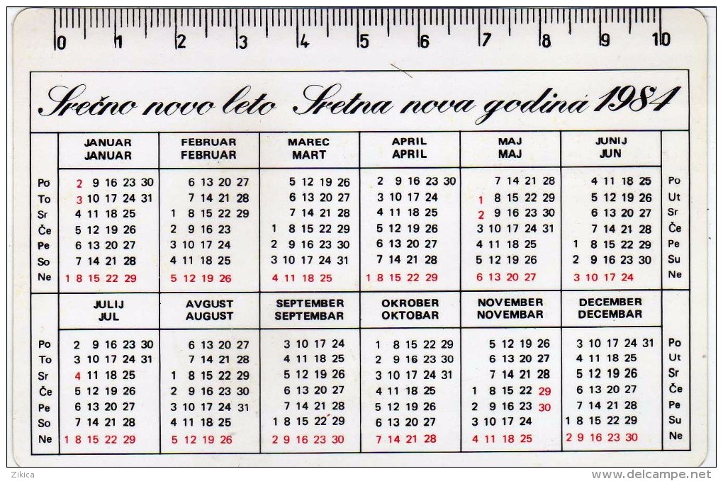 EROTIC,SEXY,NUDE,NAKED,WOMAN,GIRL,TOPPLES,UNDERWEAR,CALENDAR 1984,Plastic Card,Happy New Year,Yugoslavia Calendar - Klein Formaat: 1981-90