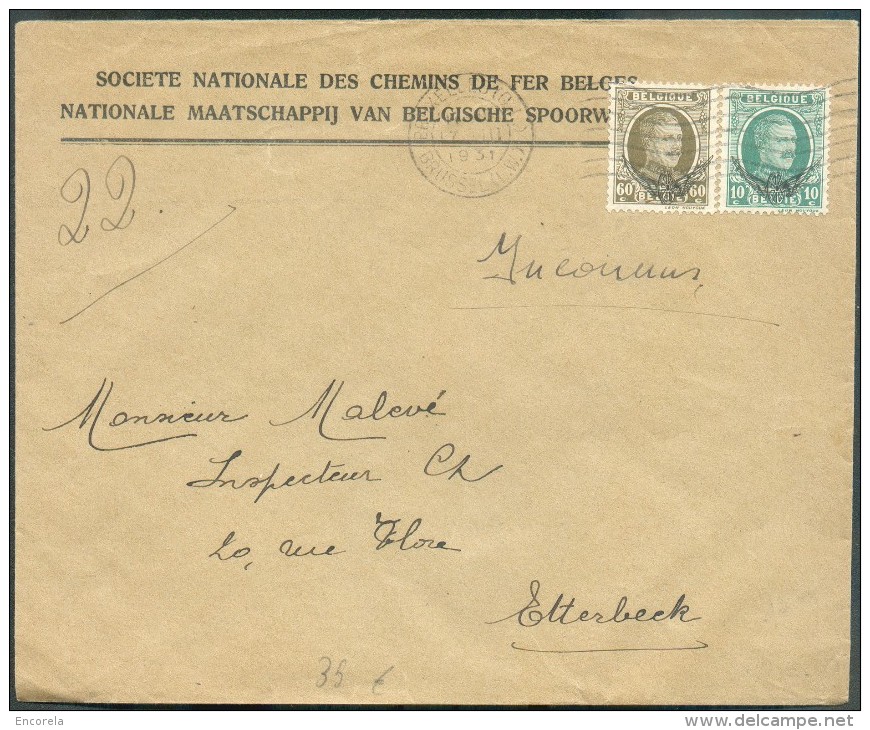 Service N°2 Et 4 Obl. Mécanique De BRUXELLES (Q.-L.) Sur Lettre à En-tête Du 17-III-1931 Vers Etterbeek. - 10650 - Altri & Non Classificati