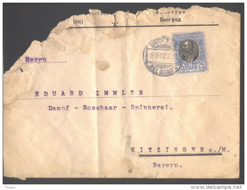 SERBIA - SRBIJA - LETTER  - BEOGRAD To BAYERN - 1907 - DAR - Serbia