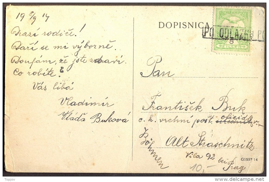 YUGOSLAVIA - JUGOSLAVIA - Postmark PO ODLASKU POŠTE  - SREMSKA MITROVICA - 1914 - RARE - Otros & Sin Clasificación