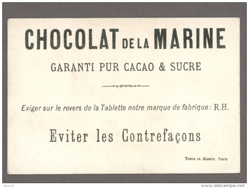 Chocolat De La Marine Chromo Lith. Testu & Massin TM34-29 Les Canotiers, Quel Temps Délicieux - Other & Unclassified