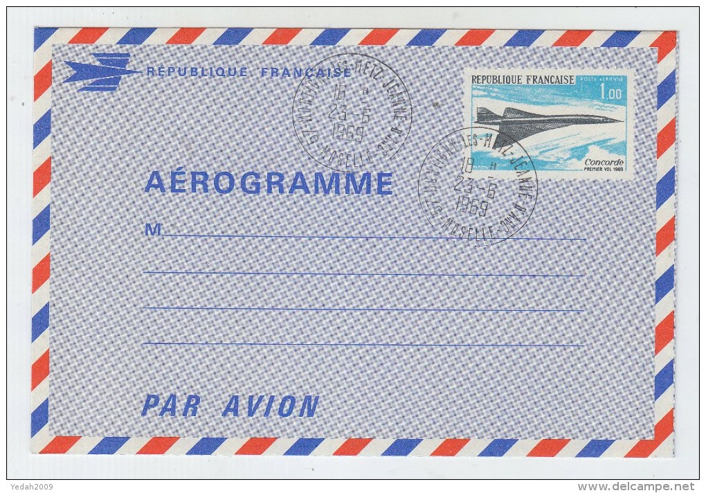 France CONCORDE FDC AEROGRAME - Concorde