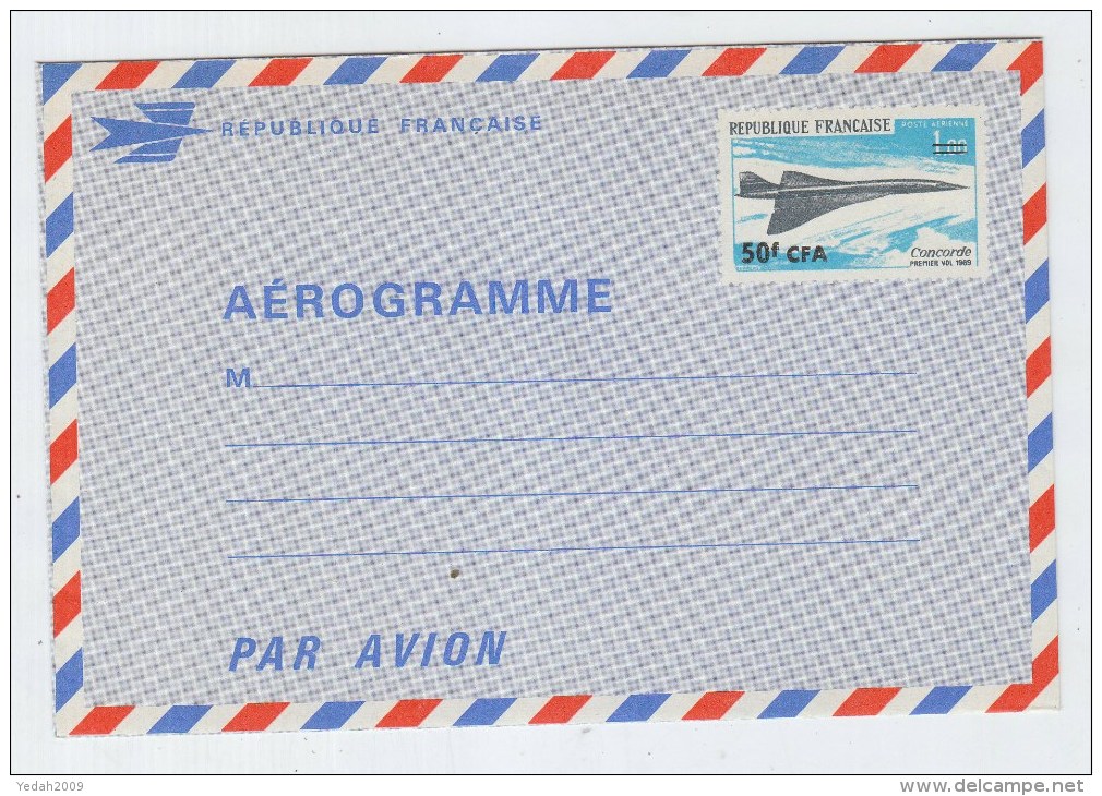 France CONCORDE MINT AEROGRAMME FIRST FLIGHT 1969 - Concorde