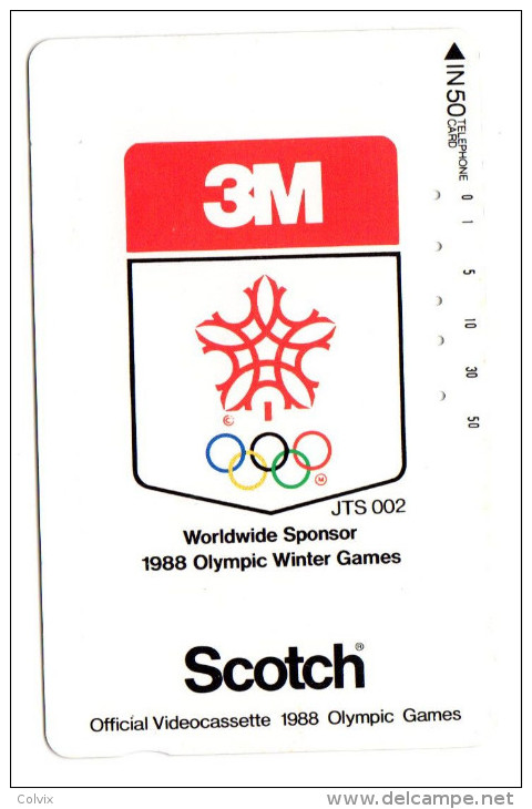JAPON  TELECARTE 3M SCOTCH OLYMPIC WINTER GAMES 1988 - Juegos Olímpicos