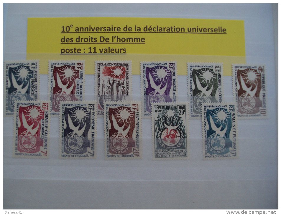 1/ Serie Coloniale 1958 ,  11 Valeurs  Neuf  XX  , Cote : 70,00 € , Disperse Trés Grosse Collection ! - Zonder Classificatie