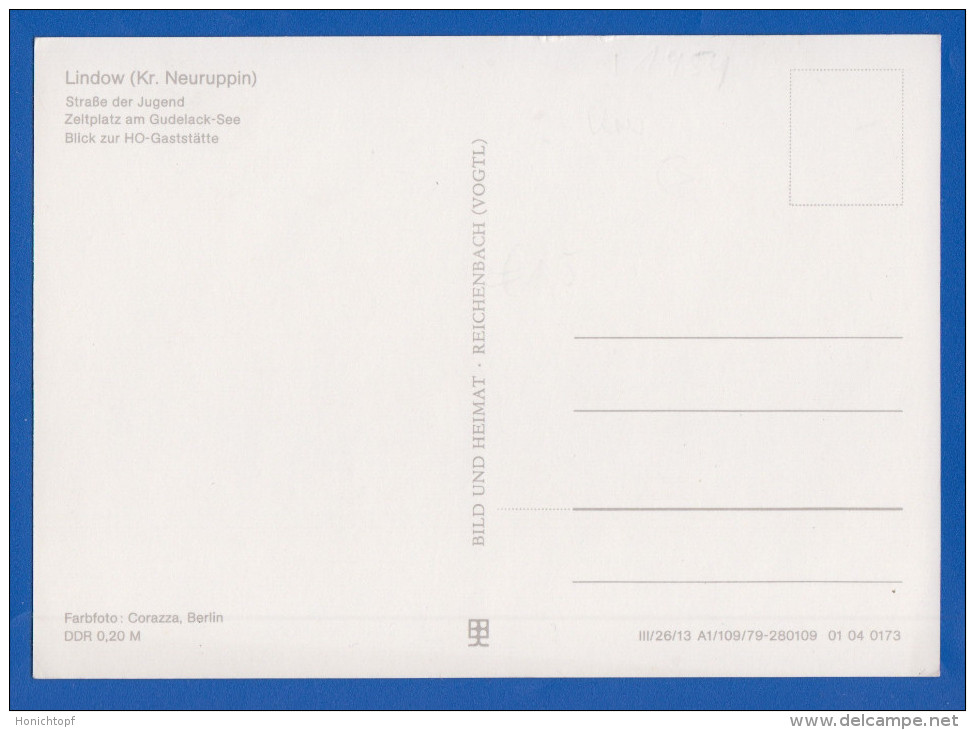 Deutschland; Lindow Mark; Multibildkarte Mit Strasse Der Jugend; Gudelacksee Und Gaststätte - Lindow