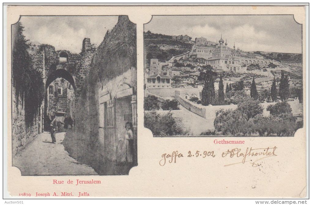 25444g JERUSALEM - Rue - Gethsemane - 1902 - Joseph A. Mitri  Editeur - Israel