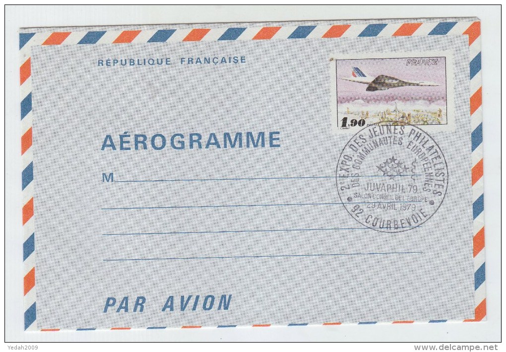France JUVAPHIL CONCORDE FDC AEROGRAMME 1979 - Concorde