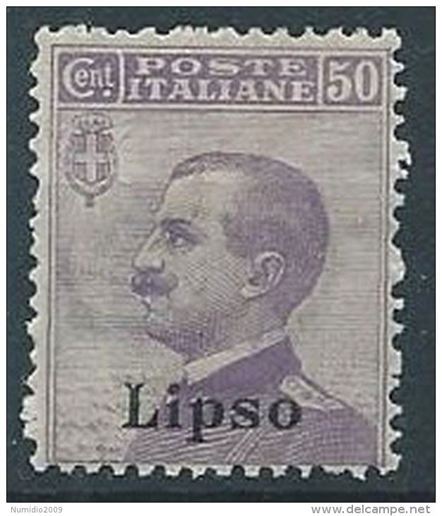 1912 EGEO LIPSO EFFIGIE 50 CENT MNH ** - T259 - Aegean (Lipso)