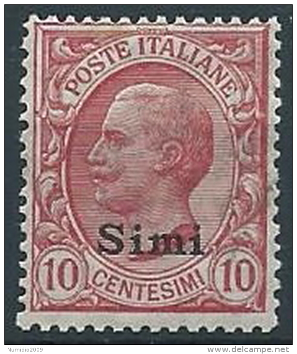 1912 EGEO SIMI EFFIGIE 10 CENT MNH ** - T262 - Egée (Simi)