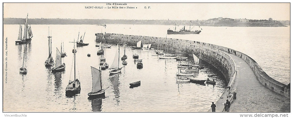 Carte-panorama - Saint Malo - Le Môle Des "noires" Cote D'émeraude - Saint Malo