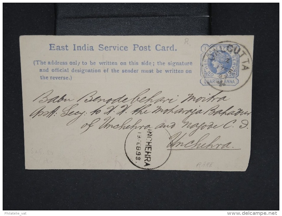 GRANDE-BRETAGNE-INDE-Entier Postal De Calcutta Pour Unchera En 1893 à Voir Lot P6936 - 1882-1901 Impero