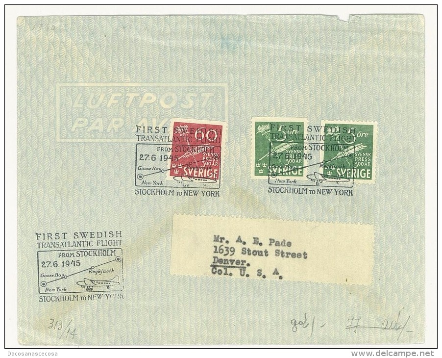 SVEZIA - AEROGRAMMA - ANNULLO SPECIALE ANNO 1945 - 1930- ... Coil Stamps II