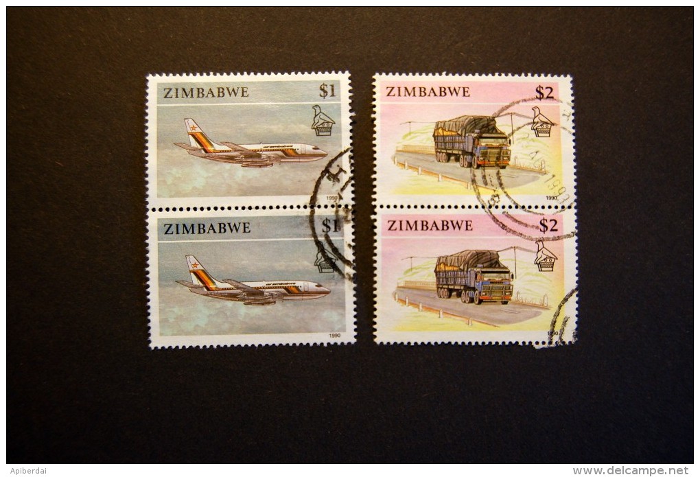 Zimbabwe  - 1990 Transport Values 1$ 2$ * 2 - Zimbabwe (1980-...)