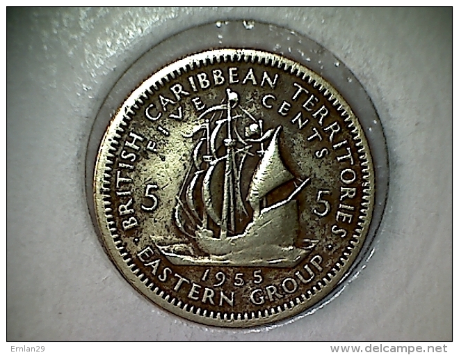 Caraibes De L´Est - Territoire Britanique 5 Cents 1955 - Caraibi Britannici (Territori)