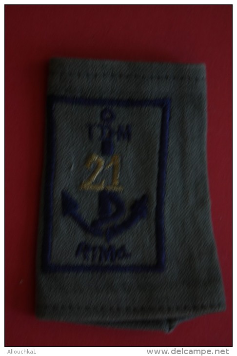 MILITARIA 21é RIMA REGIMENT INFANTERIE DE  MARINE GRADE EPAULETTE BADGE INSIGNE MILITAIRE PASSANT Brodé  ARMEE FRANCAISE - Equipement