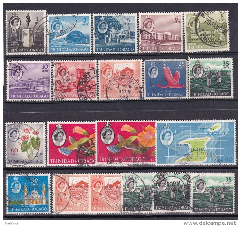 1960 TRINIDAD & TOBAGO Full Set 14v.+ Variety Buildings,views,flowers,map Mi 172/86 Scott 89/102 Yv. 176/89 Used - Trinidad & Tobago (...-1961)