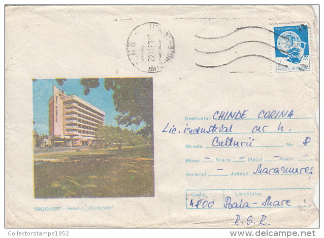 22599- TARGOVISTE- DAMBOVITA HOTEL, SPECIAL COVER, 1983, ROMANIA - Lettres & Documents