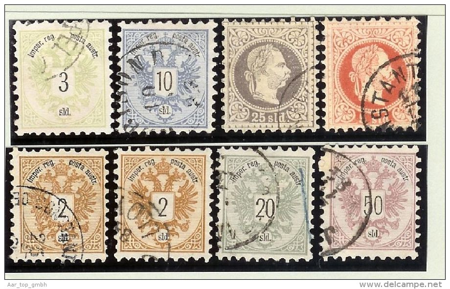 Österreich Levante Lot Mi#3II,6I,2x8,9,11,12,13 Gestemp - Eastern Austria