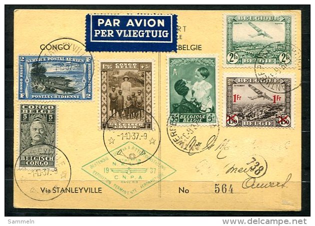3460 - BELGIEN + BELGISCH-KONGO - Karte Ab Antwerpen Mit Mischfrankatur Der Beiden Gebiete - ANSEHEN - Briefe U. Dokumente