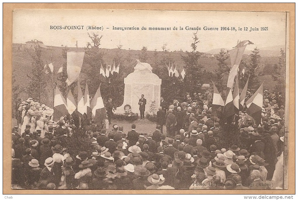 BOIS D´OINGT (Rhône) - Inauguration Du Monument De La Grande Guerre 1914-1918, Le 12 Juin 1921 - MONUMENT Aux MORTS - Le Bois D'Oingt