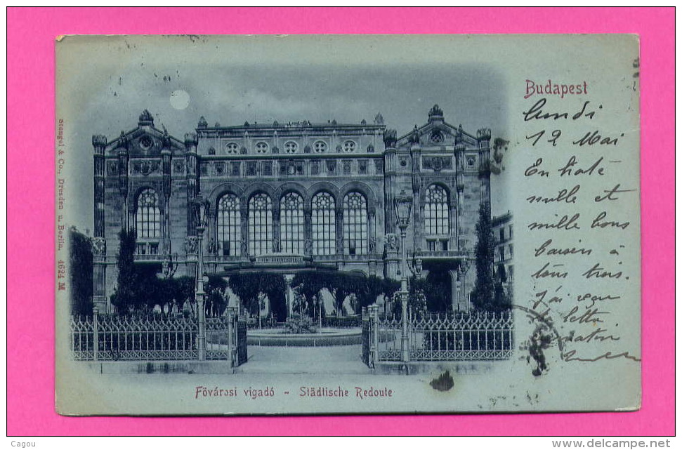 Carte De Budapest Fövàrosi Vigado - Städtische Redoute Cachet Budapest Pour Paris - Storia Postale