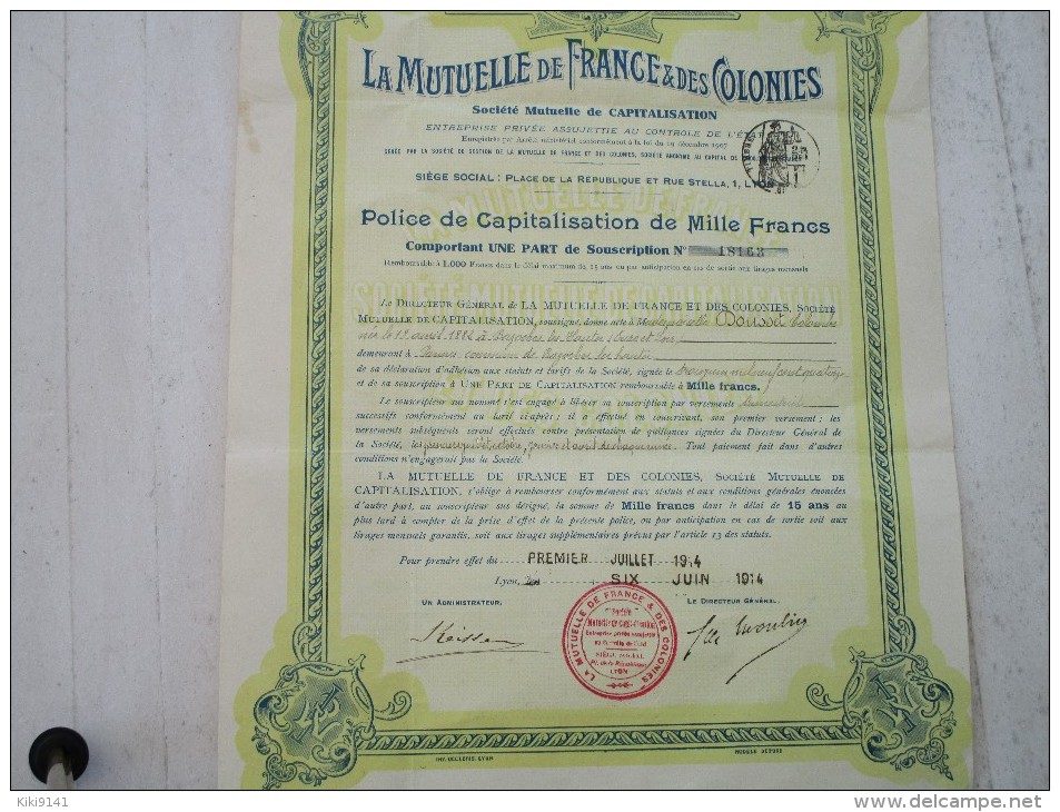 LA MUTUELLE DE FRANCE & DES COLONIES - Banque & Assurance