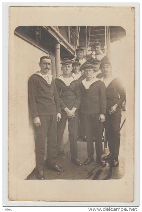 CPA Carte Photo Groupe De Marins Du Bateau Provence Marine Militaire Marin Matelot. - Autres & Non Classés