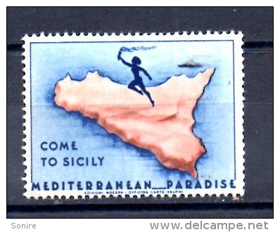 SICILIA 1946 PROPAGANDA TURISTICA ´COME TO SICILY MEDITERRANEAN PARADISE ´ CHIUDILETTERA  NUOVO MNH ** - Bagheria