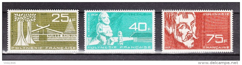 French Polynesia 1965,3V,set,Gauguin Museum,ancient Art,antieke Kunst,arte,READ/LEES,MNH/Postfris(D2198) - Unused Stamps