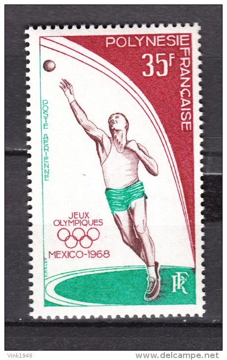 French Polynesia 1968,1V,olympic Mexico,shot Put,kogelstoten,kugelstossen,lancer Du Poids,MNH/Postfris(D2199 - Ongebruikt