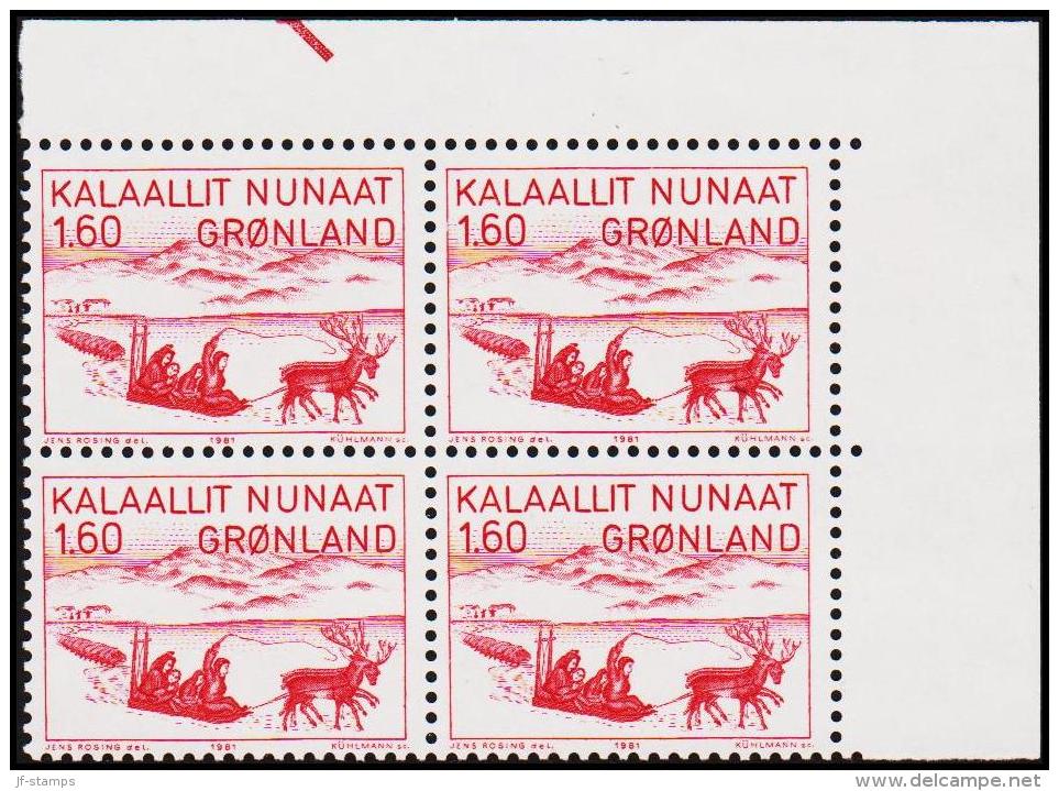 1981. Jens Kreutzmann. 1,60 Kr. Red  4-Block.  (Michel: 128) - JF175205 - Gebraucht