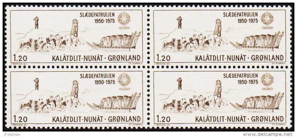 1975. Sirius Sledge Patrol. 1,20 Kr. Brown 4-Block.  (Michel: 95) - JF175122 - Used Stamps