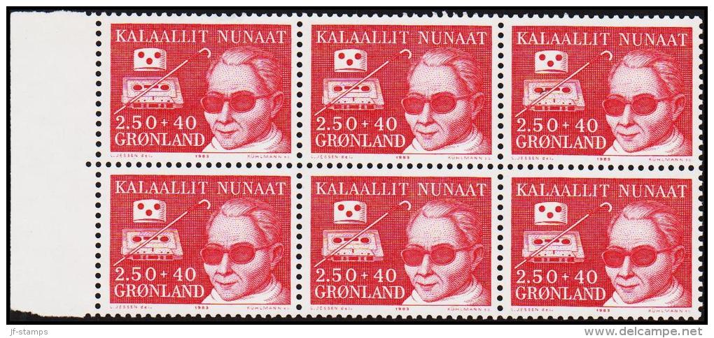 1983. Disabled Persons. 2,50 Kr. + 40 Øre Red 6-Block. (Michel: 142) - JF175224 - Used Stamps