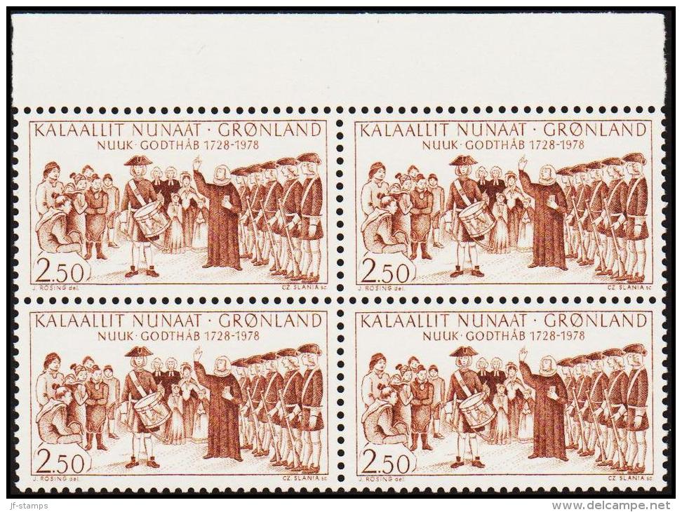 1978. Godthåb 250 Years. 2,50 Kr. 4-Block. G 033. (Michel: 110) - JF175162 - Used Stamps